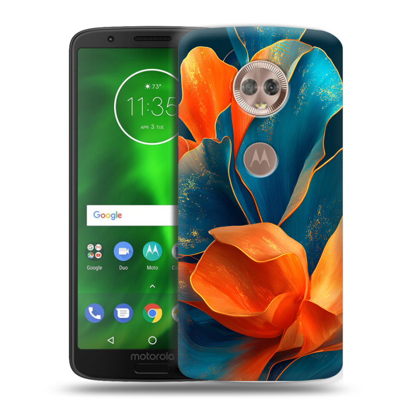 Пластиковый чехол на Motorola Moto G6 с принтом Цветы Пластиковый чехол на Motorola Moto G6 с принтом Цветы