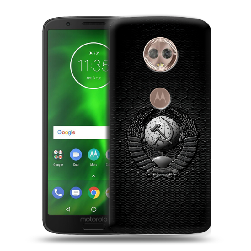 Пластиковый чехол на Motorola Moto G6 с принтом Герб Флаг СССР Пластиковый чехол на Motorola Moto G6 с принтом Герб Флаг СССР