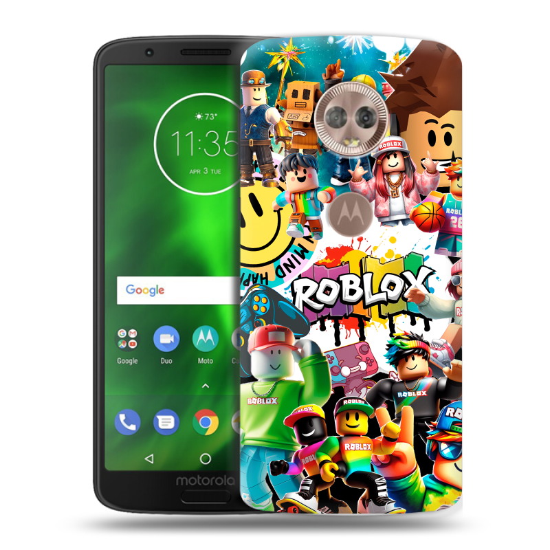 Силиконовый чехол на Motorola Moto G6 с принтом Roblox Роблокс Силиконовый чехол на Motorola Moto G6 с принтом Roblox Роблокс