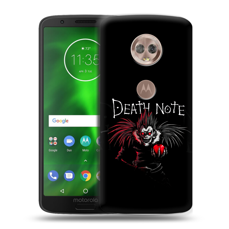 Силиконовый чехол на Motorola Moto G6 с принтом Death note Тетрадь смерти Силиконовый чехол на Motorola Moto G6 с принтом Death note Тетрадь смерти