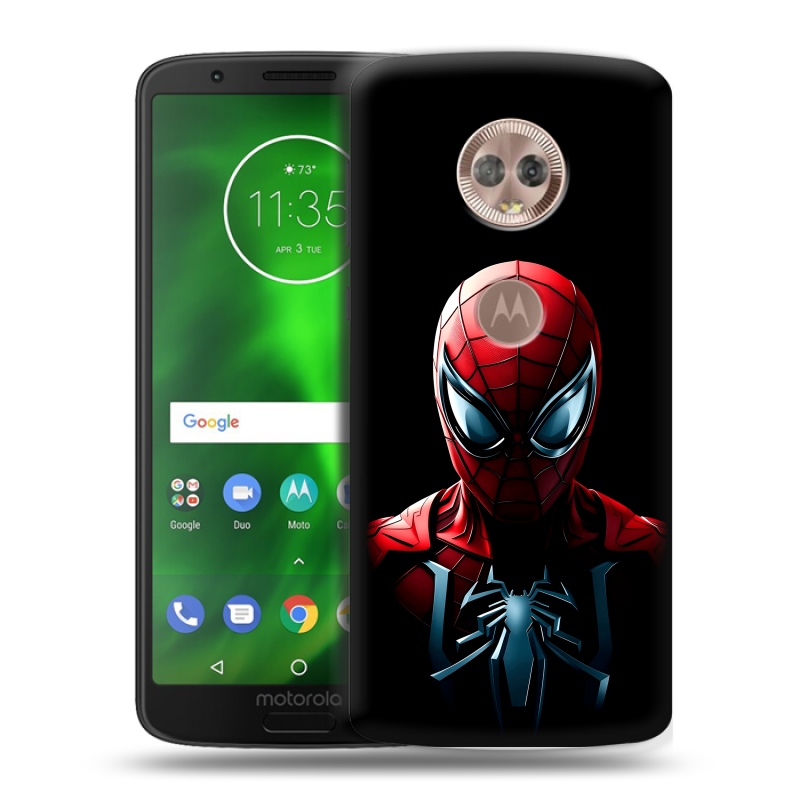 Силиконовый чехол на Motorola Moto G6 с принтом Spiderman Человек паук Силиконовый чехол на Motorola Moto G6 с принтом Spiderman Человек паук