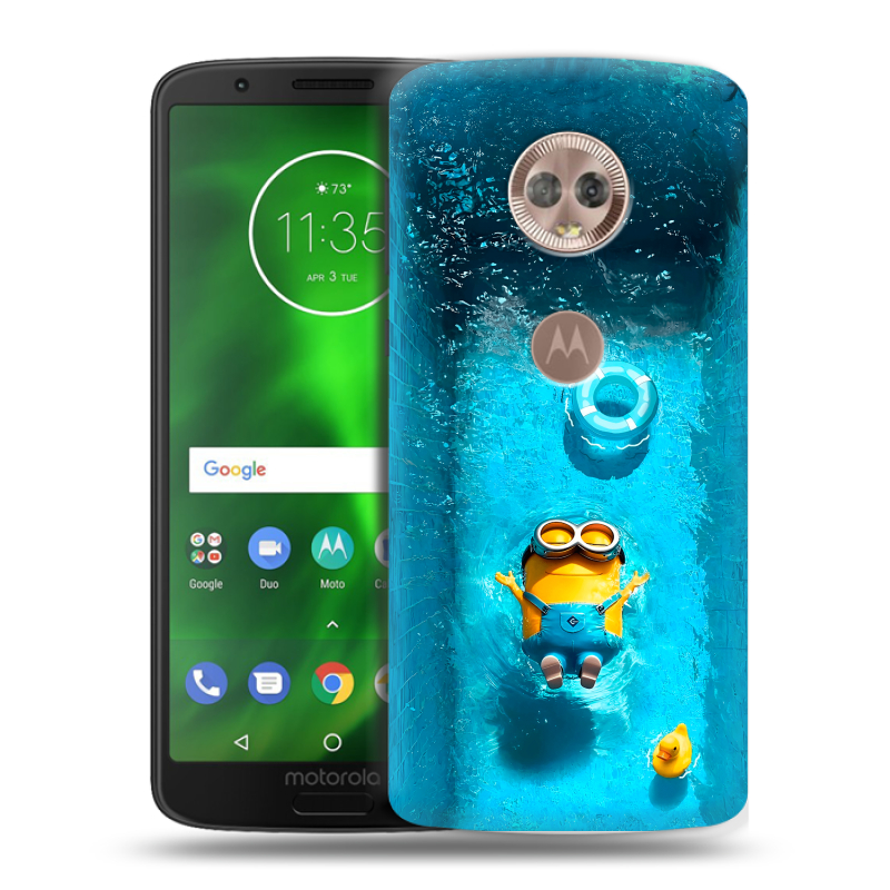 Силиконовый чехол на Motorola Moto G6 с принтом Миньоны Силиконовый чехол на Motorola Moto G6 с принтом Миньоны