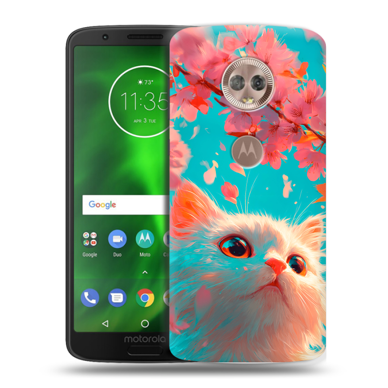 Силиконовый чехол на Motorola Moto G6 с принтом Красивый кот Силиконовый чехол на Motorola Moto G6 с принтом Красивый кот