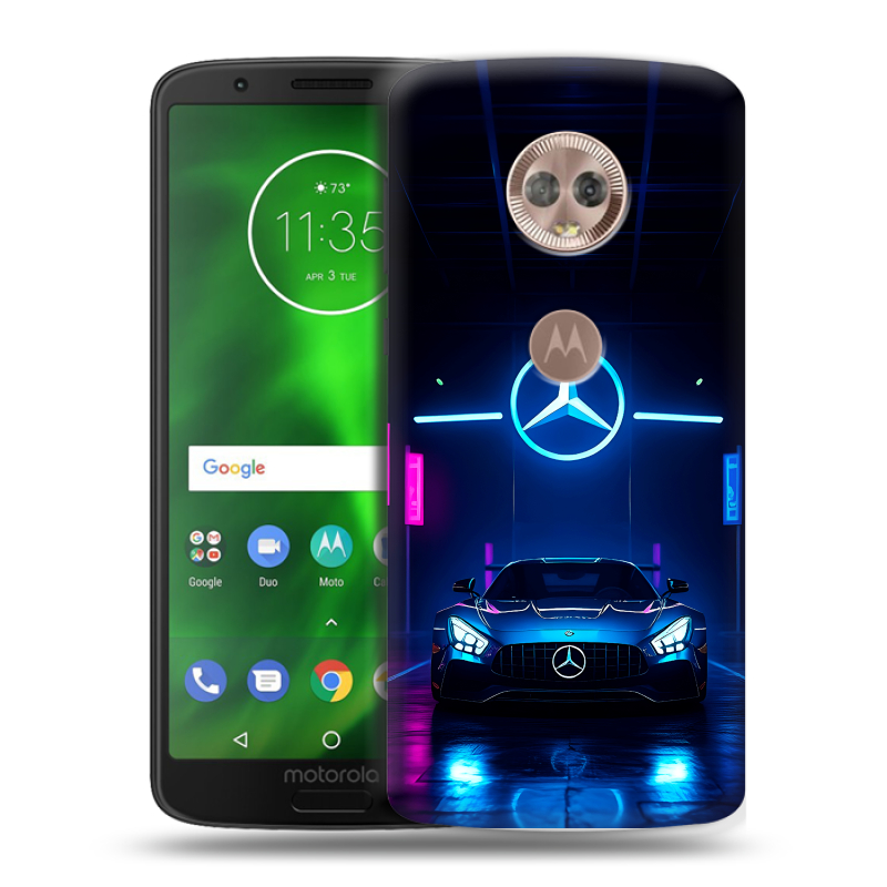 Пластиковый чехол на Motorola Moto G6 с принтом Mercedes Мерседес Пластиковый чехол на Motorola Moto G6 с принтом Mercedes Мерседес