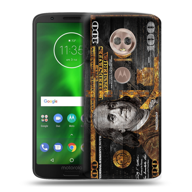 Силиконовый чехол на Motorola Moto G6 с принтом Доллар деньги Силиконовый чехол на Motorola Moto G6 с принтом Доллар деньги
