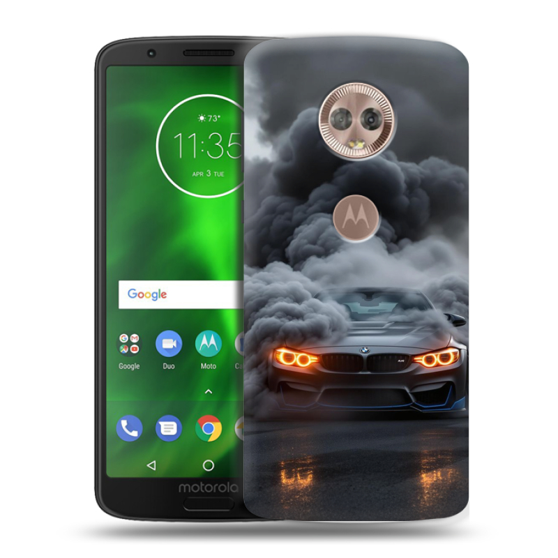 Силиконовый чехол на Motorola Moto G6 с принтом BMW БМВ Силиконовый чехол на Motorola Moto G6 с принтом BMW БМВ
