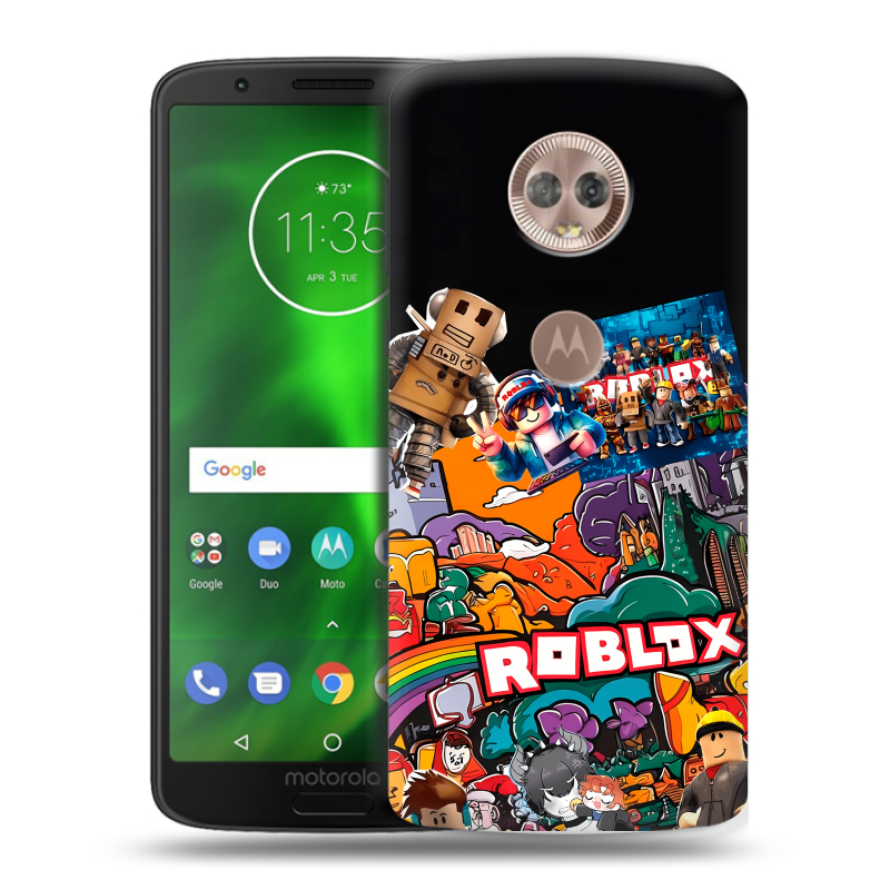 Пластиковый чехол на Motorola Moto G6 с принтом Roblox Роблокс Пластиковый чехол на Motorola Moto G6 с принтом Roblox Роблокс