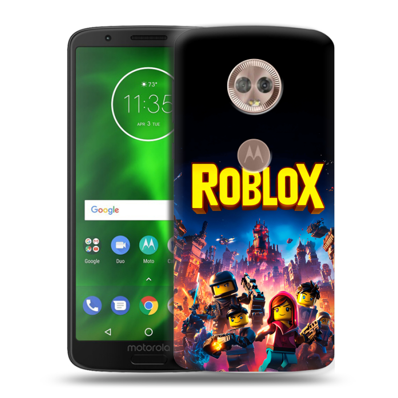 Пластиковый чехол на Motorola Moto G6 с принтом Roblox Роблокс Пластиковый чехол на Motorola Moto G6 с принтом Roblox Роблокс