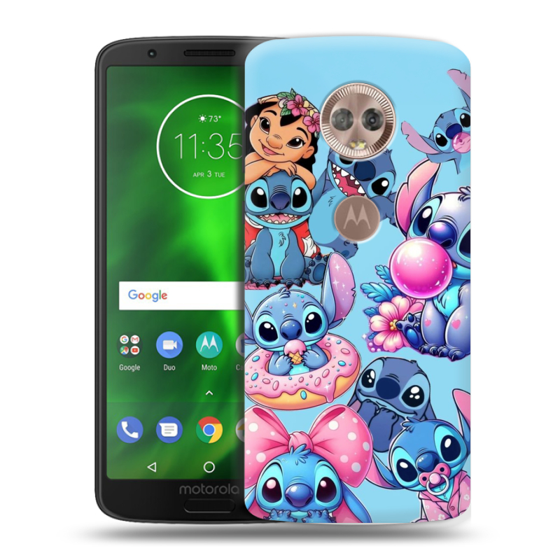 Силиконовый чехол на Motorola Moto G6 с принтом Лило и Стич Силиконовый чехол на Motorola Moto G6 с принтом Лило и Стич