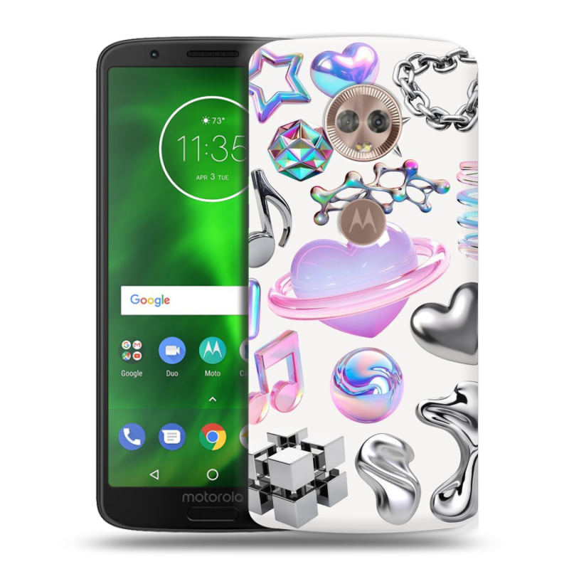 Силиконовый чехол на Motorola Moto G6 с принтом Y2K Силиконовый чехол на Motorola Moto G6 с принтом Y2K