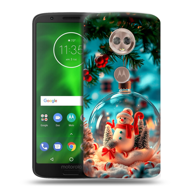 Силиконовый чехол на Motorola Moto G6 с принтом Новый год Силиконовый чехол на Motorola Moto G6 с принтом Новый год