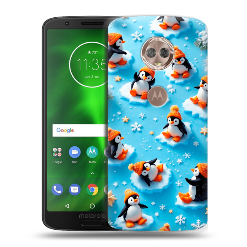 Силиконовый чехол на Motorola Moto G6 с принтом Новый год Силиконовый чехол на Motorola Moto G6 с принтом Новый год