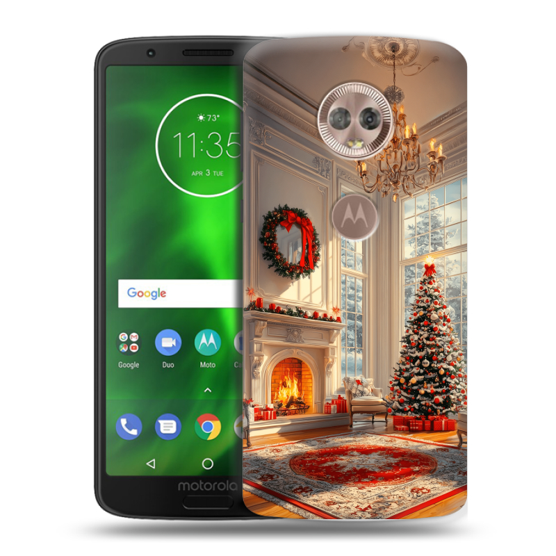 Силиконовый чехол на Motorola Moto G6 с принтом Новый год Силиконовый чехол на Motorola Moto G6 с принтом Новый год
