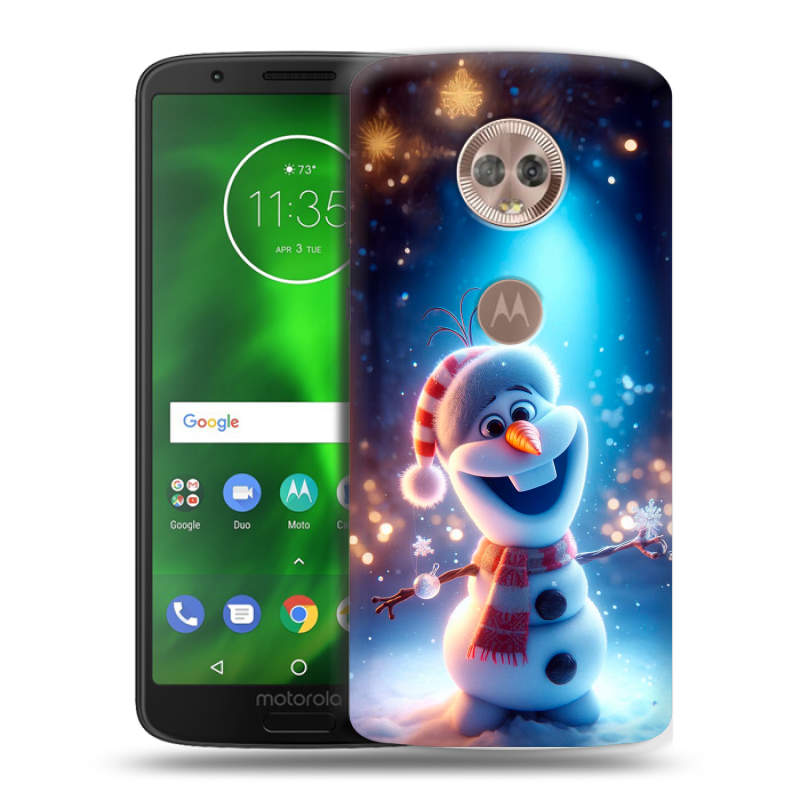 Силиконовый чехол на Motorola Moto G6 с принтом Новый год Силиконовый чехол на Motorola Moto G6 с принтом Новый год