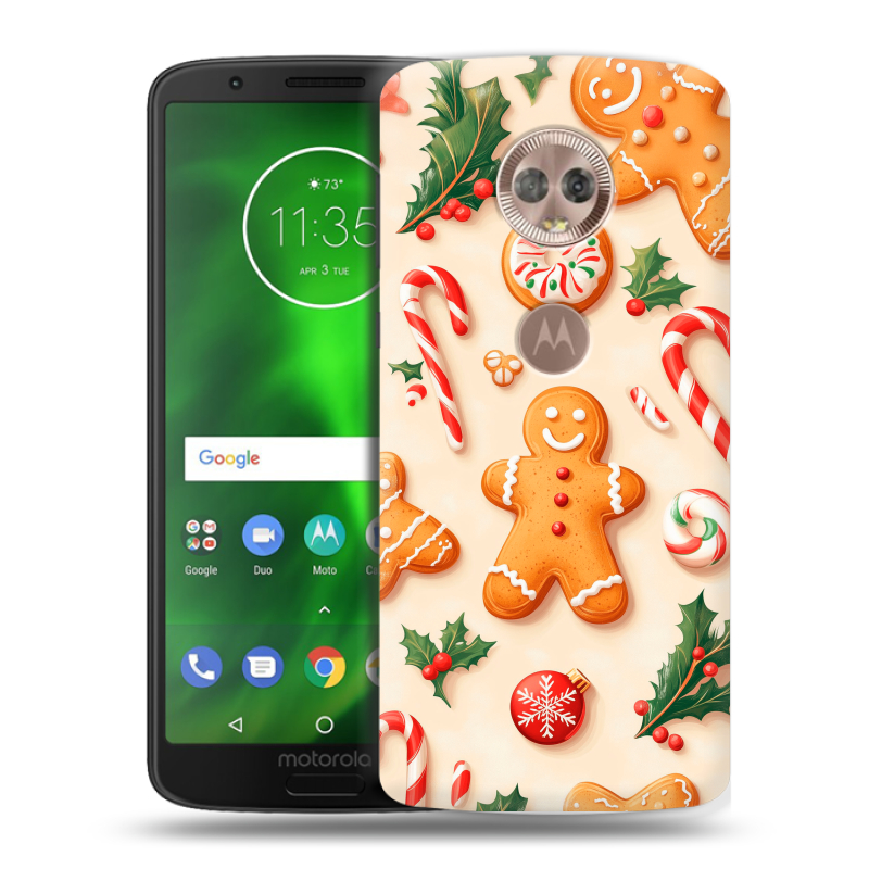 Силиконовый чехол на Motorola Moto G6 с принтом Новый год Силиконовый чехол на Motorola Moto G6 с принтом Новый год