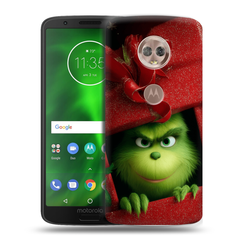 Силиконовый чехол на Motorola Moto G6 с принтом Новый год Силиконовый чехол на Motorola Moto G6 с принтом Новый год