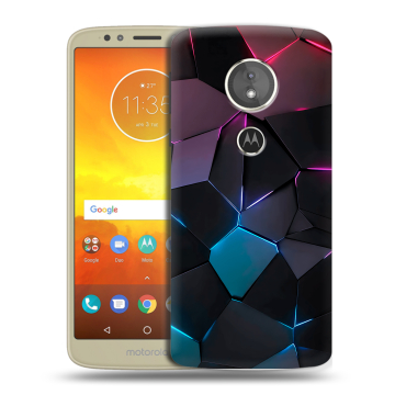 Силиконовый чехол на Motorola Moto E5 с принтом Геометрия неона