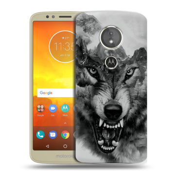 Силиконовый чехол на Motorola Moto E5 с принтом Волк