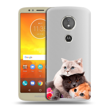 Силиконовый чехол на Motorola Moto E5 с принтом Кошки