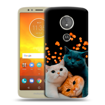 Силиконовый чехол на Motorola Moto E5 с принтом Кошки