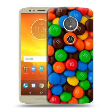 Силиконовый чехол на Motorola Moto E5 с принтом Конфеты