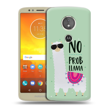 Силиконовый чехол на Motorola Moto E5 с принтом Лама
