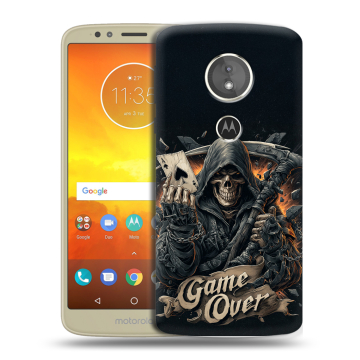 Силиконовый чехол на Motorola Moto E5 с принтом Скелет карты Силиконовый чехол на Motorola Moto E5 с принтом Скелет карты