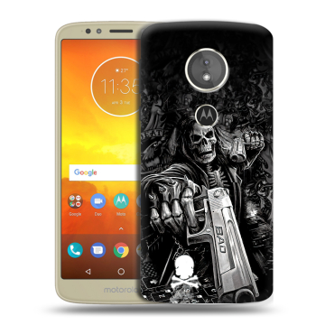 Силиконовый чехол на Motorola Moto E5 с принтом Скелет