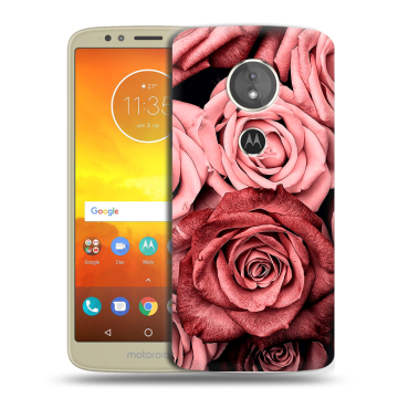 Силиконовый чехол на Motorola Moto E5 с принтом Цветы розы