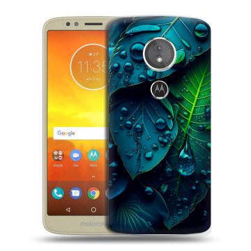 Силиконовый чехол на Motorola Moto E5 с принтом Листья