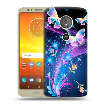 Силиконовый чехол на Motorola Moto E5 с принтом Бабочки