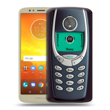 Силиконовый чехол на Motorola Moto E5 с принтом Старый телефон Силиконовый чехол на Motorola Moto E5 с принтом Старый телефон