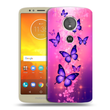 Силиконовый чехол на Motorola Moto E5 с принтом Бабочки