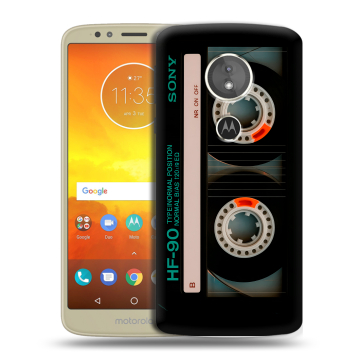 Силиконовый чехол на Motorola Moto E5 с принтом Кассета