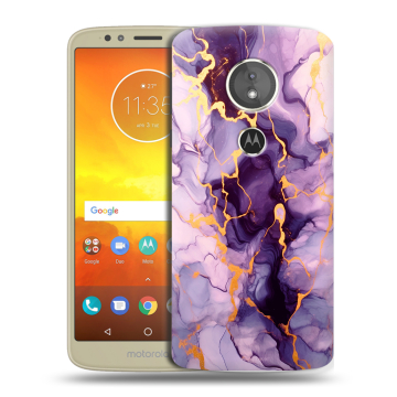 Силиконовый чехол на Motorola Moto E5 с принтом Мрамор