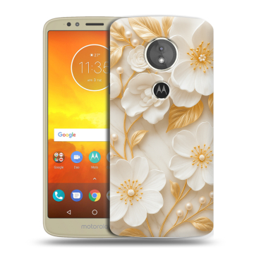 Силиконовый чехол на Motorola Moto E5 с принтом Цветы