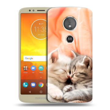Силиконовый чехол на Motorola Moto E5 с принтом Котята