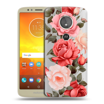 Силиконовый чехол на Motorola Moto E5 с принтом Розы