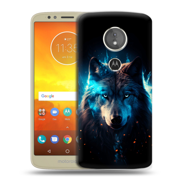 Силиконовый чехол на Motorola Moto E5 с принтом Волк ночной