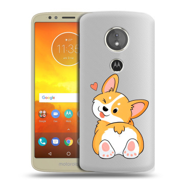 Силиконовый чехол на Motorola Moto E5 с принтом Корги