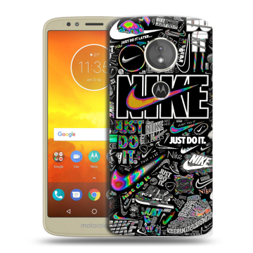 Силиконовый чехол на Motorola Moto E5 с принтом Найк Силиконовый чехол на Motorola Moto E5 с принтом Найк