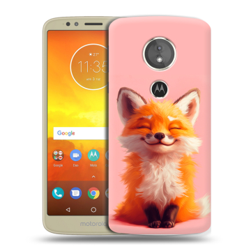 Силиконовый чехол на Motorola Moto E5 с принтом милая лиса