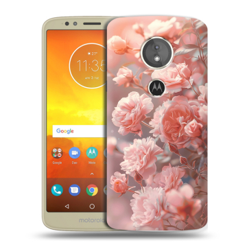 Силиконовый чехол на Motorola Moto E5 с принтом Розовые розы