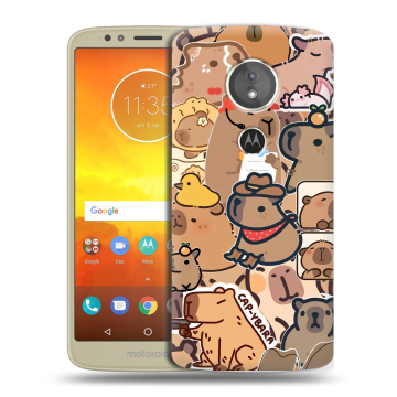 Силиконовый чехол на Motorola Moto E5 с принтом капибара