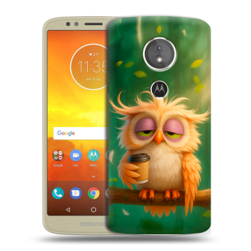 Силиконовый чехол на Motorola Moto E5 с принтом сова