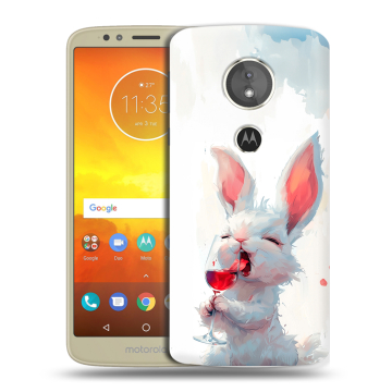 Силиконовый чехол на Motorola Moto E5 с принтом кролик зайчик