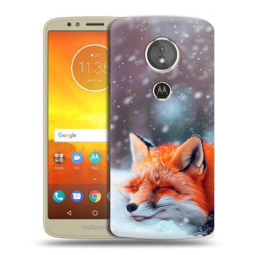 Силиконовый чехол на Motorola Moto E5 с принтом лиса