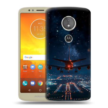 Силиконовый чехол на Motorola Moto E5 с принтом самолет