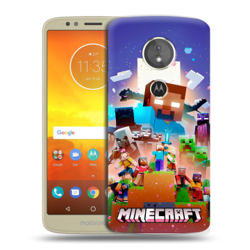 Силиконовый чехол на Motorola Moto E5 с принтом Майнкрафт Minecraft Силиконовый чехол на Motorola Moto E5 с принтом Майнкрафт Minecraft