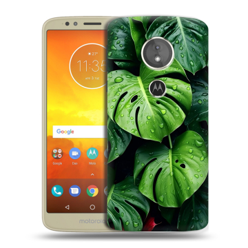 Силиконовый чехол на Motorola Moto E5 с принтом Листья